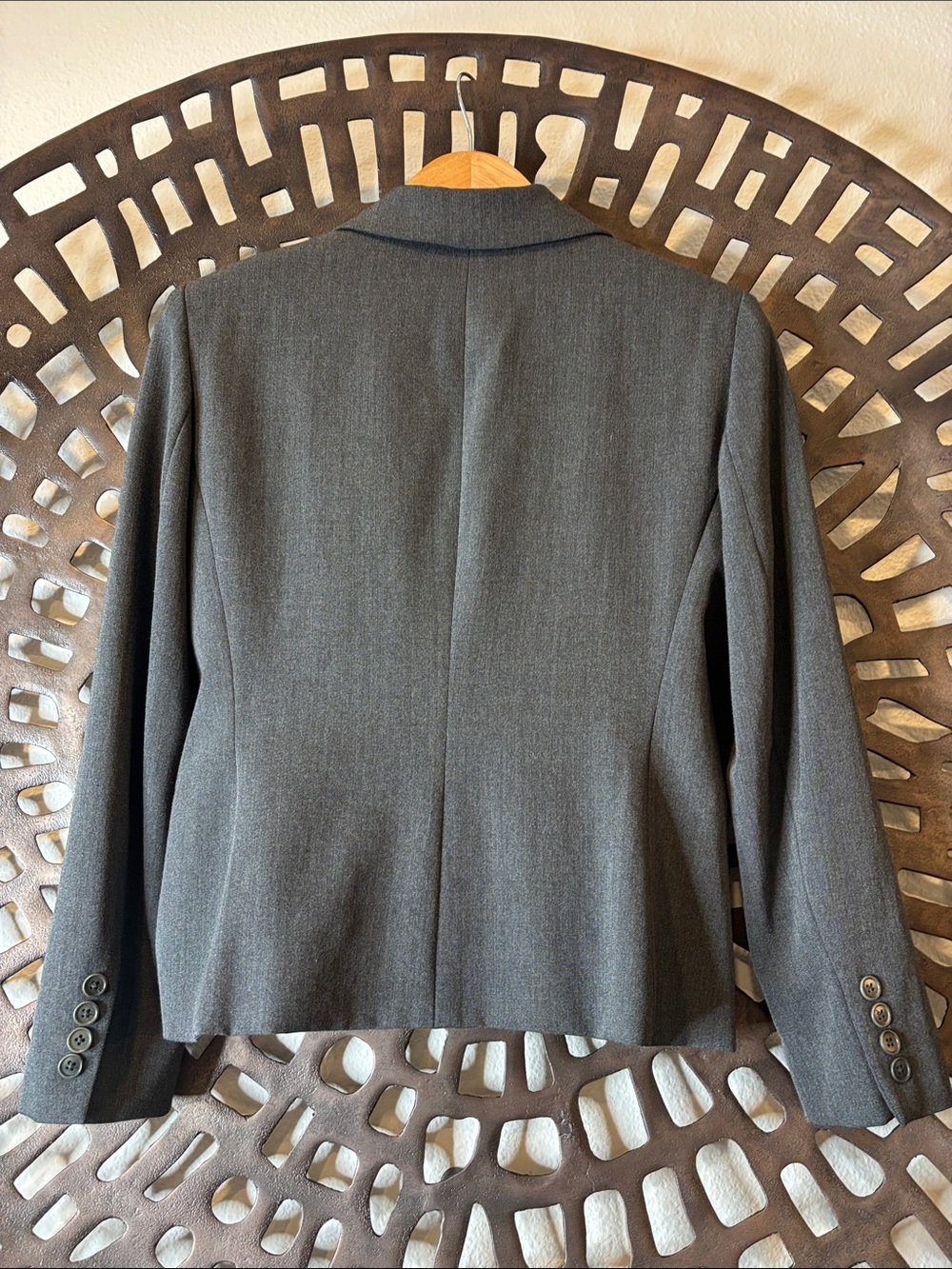 🩶 Career Charcoal Gray Tailored Blazer Single Button Lauren Ralph Lauren 6P 🩶 - Picture 3 of 9